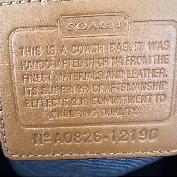 Coach Tonal Signature Denim Hobo Shoulder Bag Brown Leather Trim - Picture 11 of 12